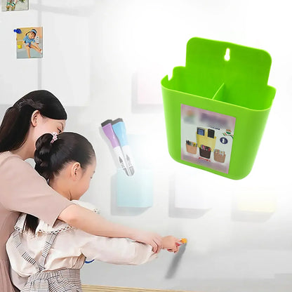 4473 Multipurpose Wall Holder Mobile Holder Stationary Storage Bathroom Accessories Remote Holder Makeup Brush Holder Useful In Office Kitchen Drawing Room 2 Section Stand (1 Pc ) - Zidbik