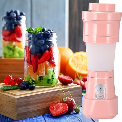 Foldable Electric Juicer Portable Blender Stainless Steel 6 Blades (500 Ml) - Zidbik