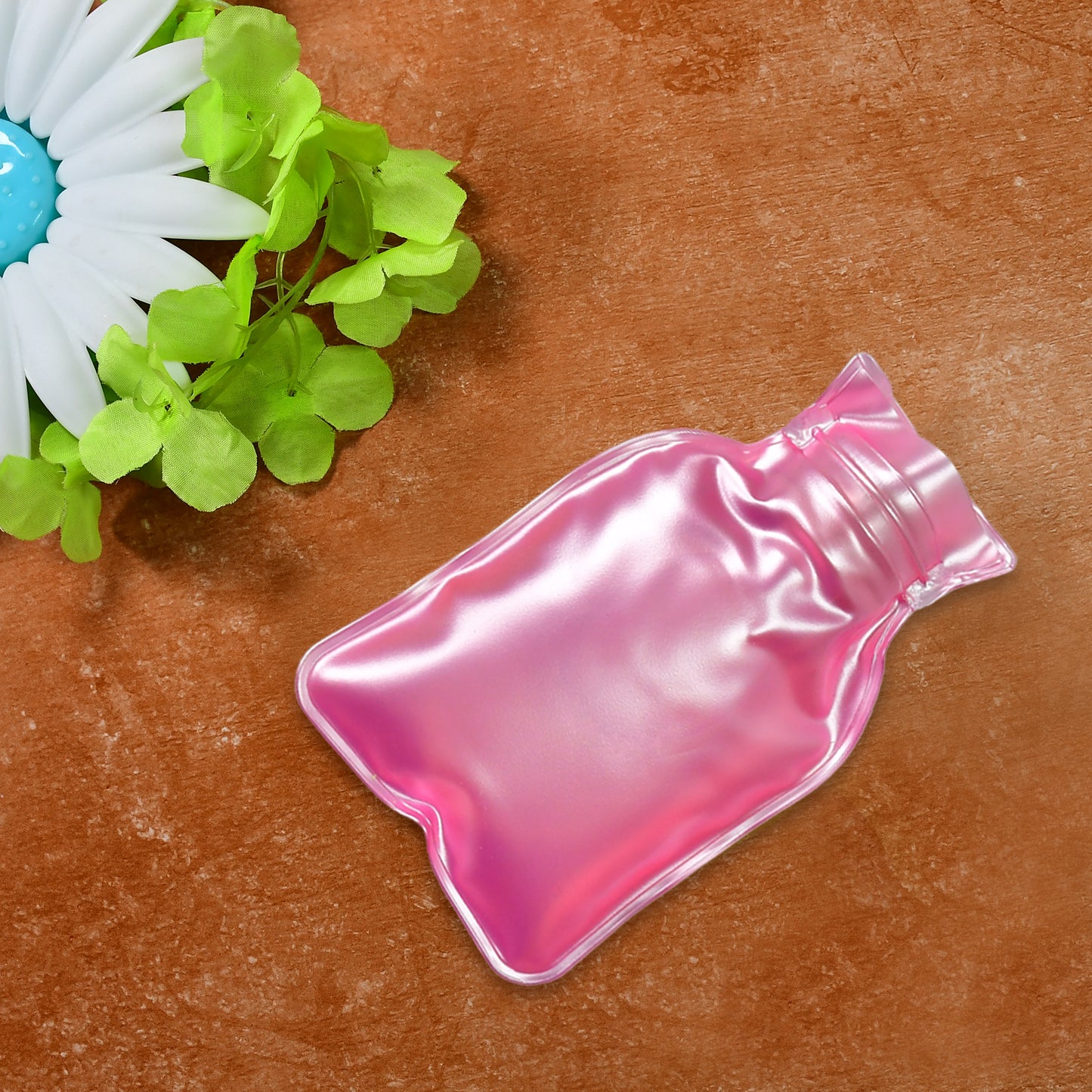 6533 Simple Pink Small Hot Water Bag With Cover For Pain Relief Neck Shoulder Pain And Hand Feet Warmer Menstrual Cramps. - Zidbik