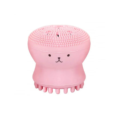 1671 Facial Cleansing Brushes Cute Octopus Shape Silicone Face Scrubber Massager Skincare Tool (1pc) - Zidbik