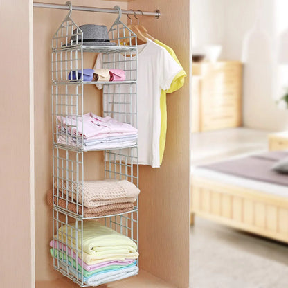 4526 Multipurpose 5 Layer Folding Clothes Storage Rackscloset For Students Wardrobe Shelves Socks Scarf T-shirt Etchanging Organizer Storage Holders Racks - Zidbik