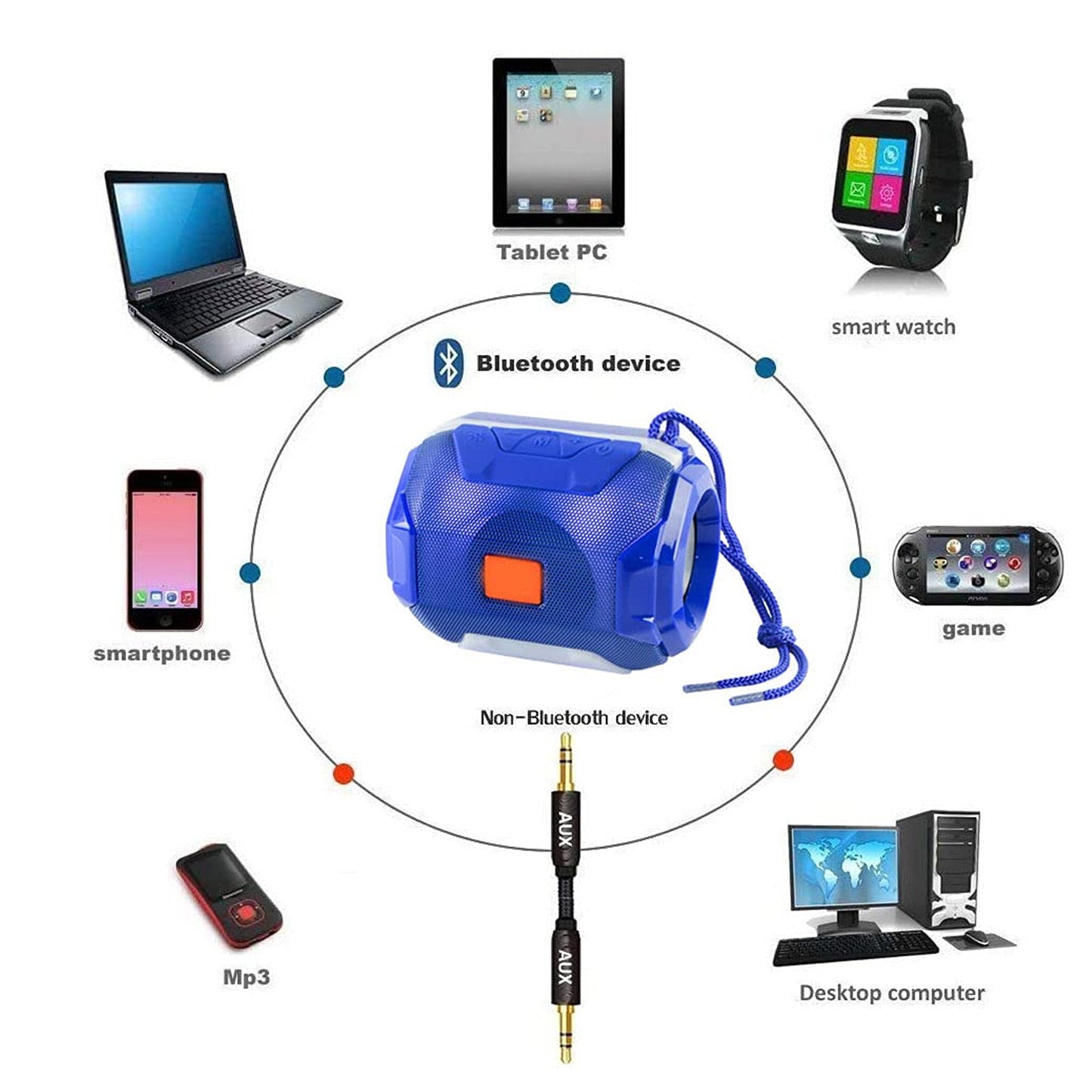 6155 Wireless Rechargeable Portable Premium Dj Bass Multimedia Speaker - Zidbik