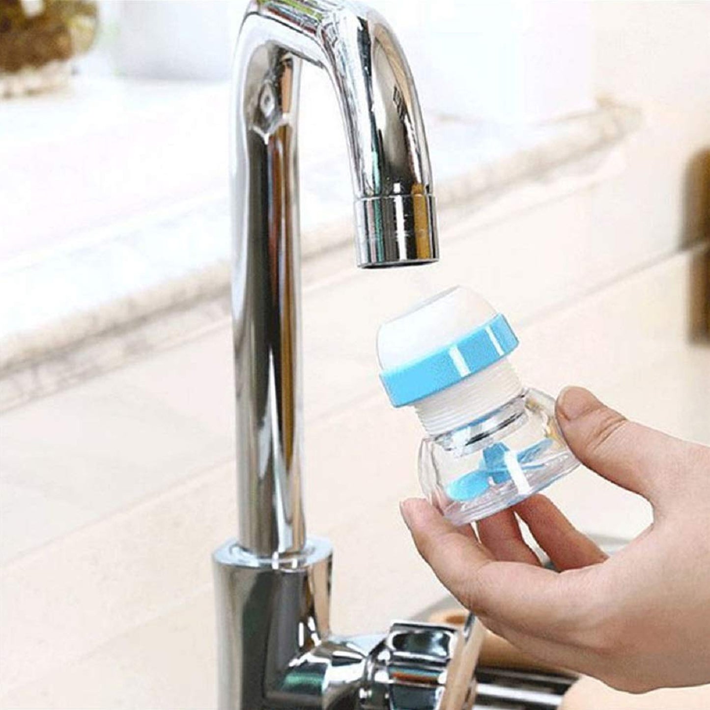 Multipurpose Adjustable Kitchen Sink Tap Water Filter With Rotating Faucet Sprayer (1 Pc) - Zidbik