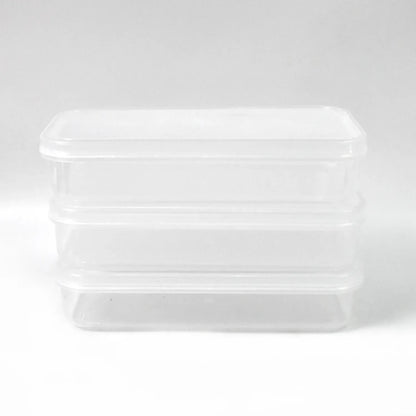 Plastic Square Lunch Box Kitchen Containers Set (3 Pcs Set) - Zidbik