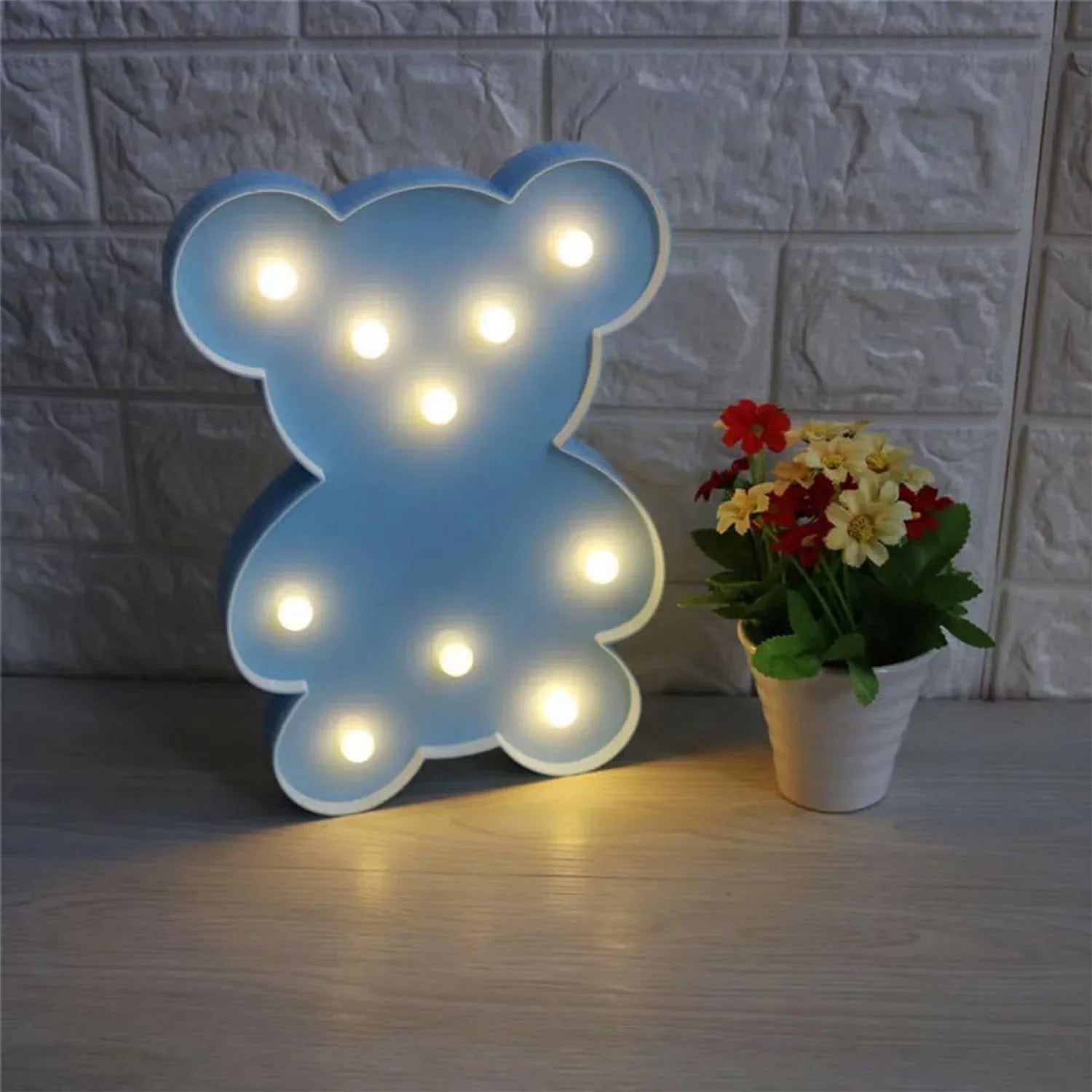 Teddy Bear Shape Led Decorative Night Light (1 Pc) - Zidbik