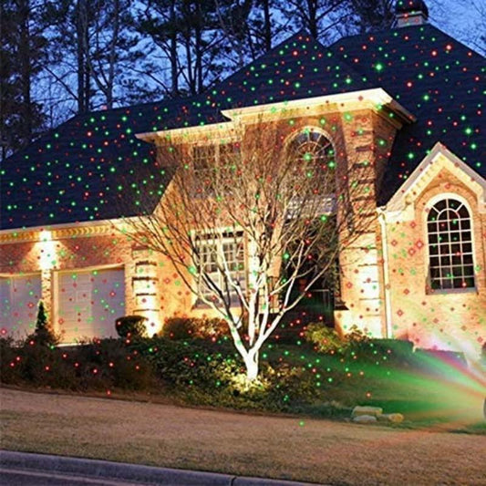 7350 Star Fairy Motion Laser Lights Projector For Garden Lawn Landscape Outdoor Indoor Home Office Diwali Christmas Navratri Decorative Light Party (No Remote Button Multicolour) - Zidbik