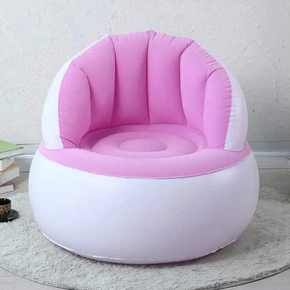 Kids Inflatable Sofa Chair With Backrest Foot Air Pump With Hose (1 Set 85x74 Cm Approx) - Zidbik