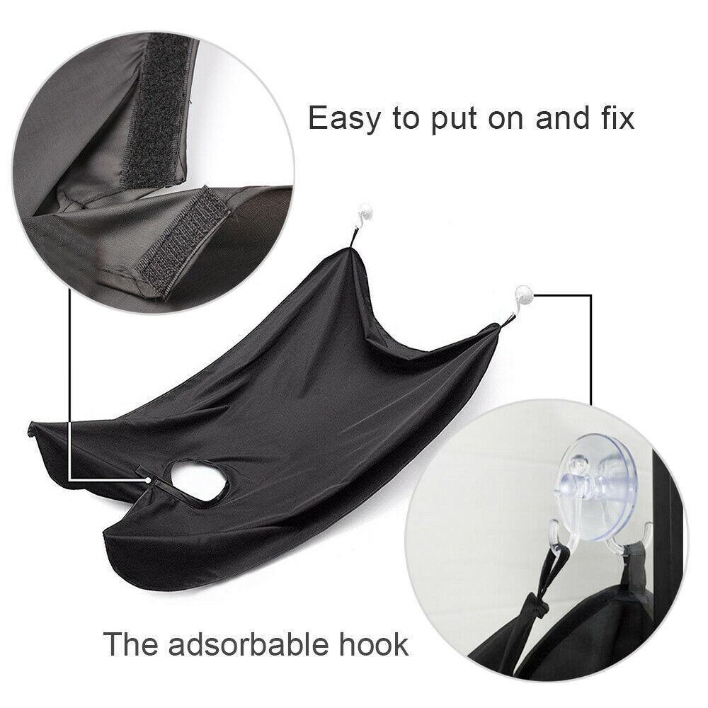 6027 Black Beard Apron Hair Clippings Catcher Grooming Bib - Zidbik