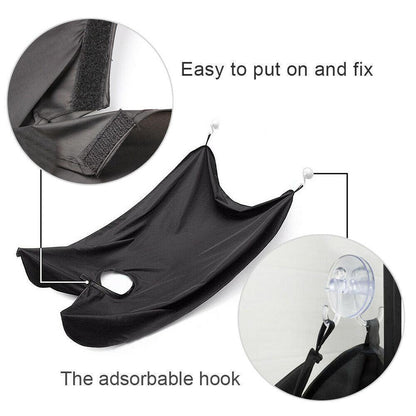 6027 Black Beard Apron Hair Clippings Catcher Grooming Bib - Zidbik