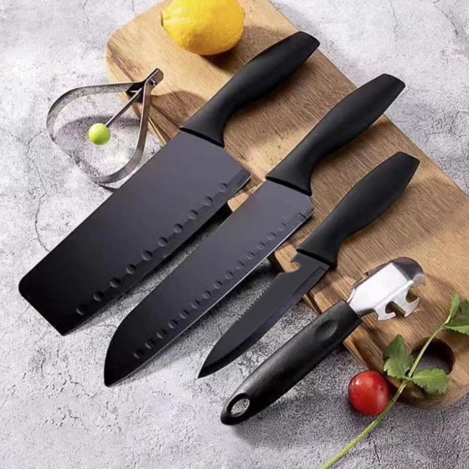 5910 5-piece Forged Kitchen Chef Cutlery Stainless Steel Knife Set Chopping Knife Chef Knife Utility Knife Butcher Knife (5pc) - Zidbik