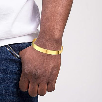 Elegant Gold Finish Open Cuff Bracelet Kada (1 Pc) - Zidbik