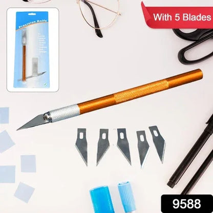Precision Electronic Spices Hand Repair Cutting Knife With 5 Extra Sharp Blade (1 Set) - Zidbik