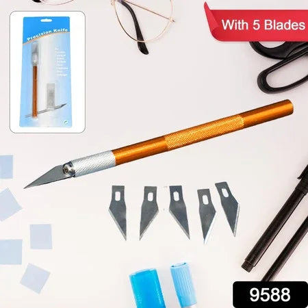 Precision Electronic Spices Hand Repair Cutting Knife With 5 Extra Sharp Blade (1 Set) - Zidbik