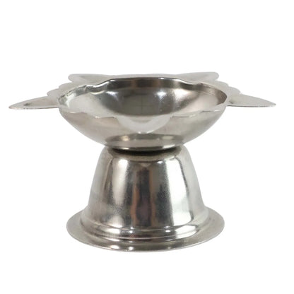 Stainless Steel Sunflower Design Diya Stand (Big Size) (1 Pc) - Zidbik