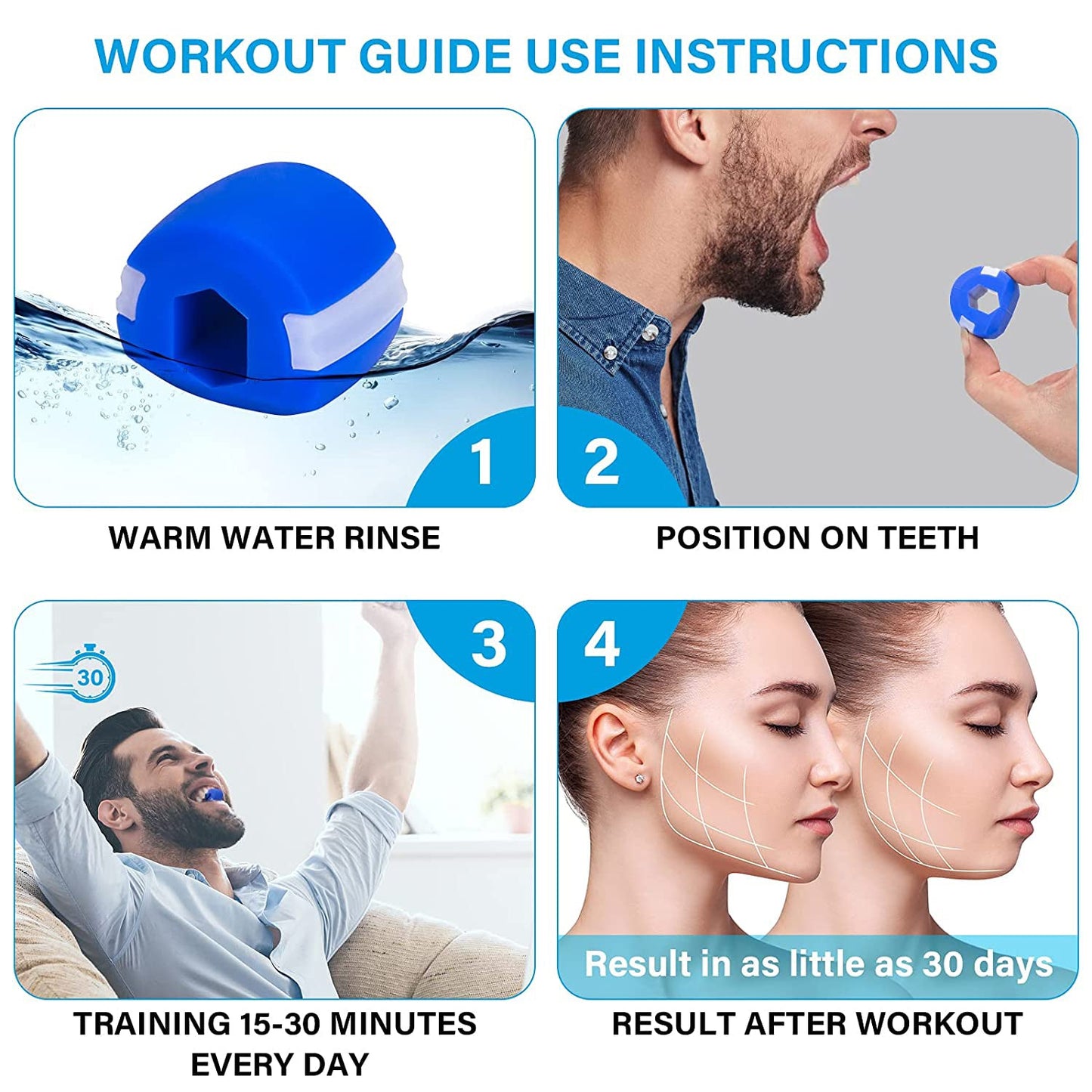 6101 V Cn Blue Jaw Exerciser Used To Gain Sharp And Chiselled Jawline Easily And Fast. - Zidbik
