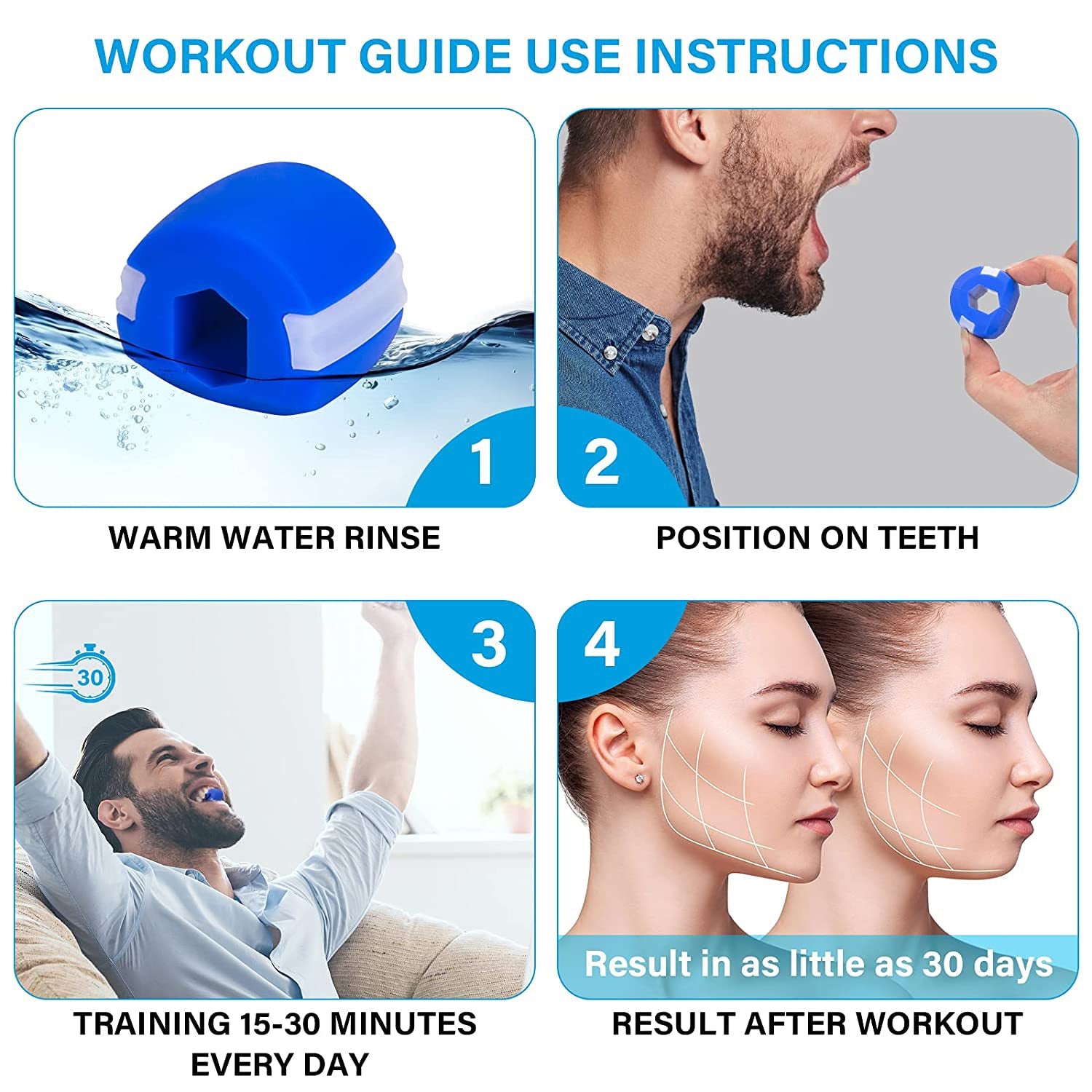 6101 V Cn Blue Jaw Exerciser Used To Gain Sharp And Chiselled Jawline Easily And Fast. - Zidbik