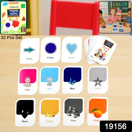 Kidkraft Early Learner 32-piece Color Amp Shape Flashcard Set - Zidbik