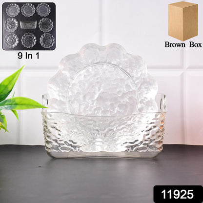 9 In 1 Plastic Bowl With Serving Tray  Plates Set - Zidbik
