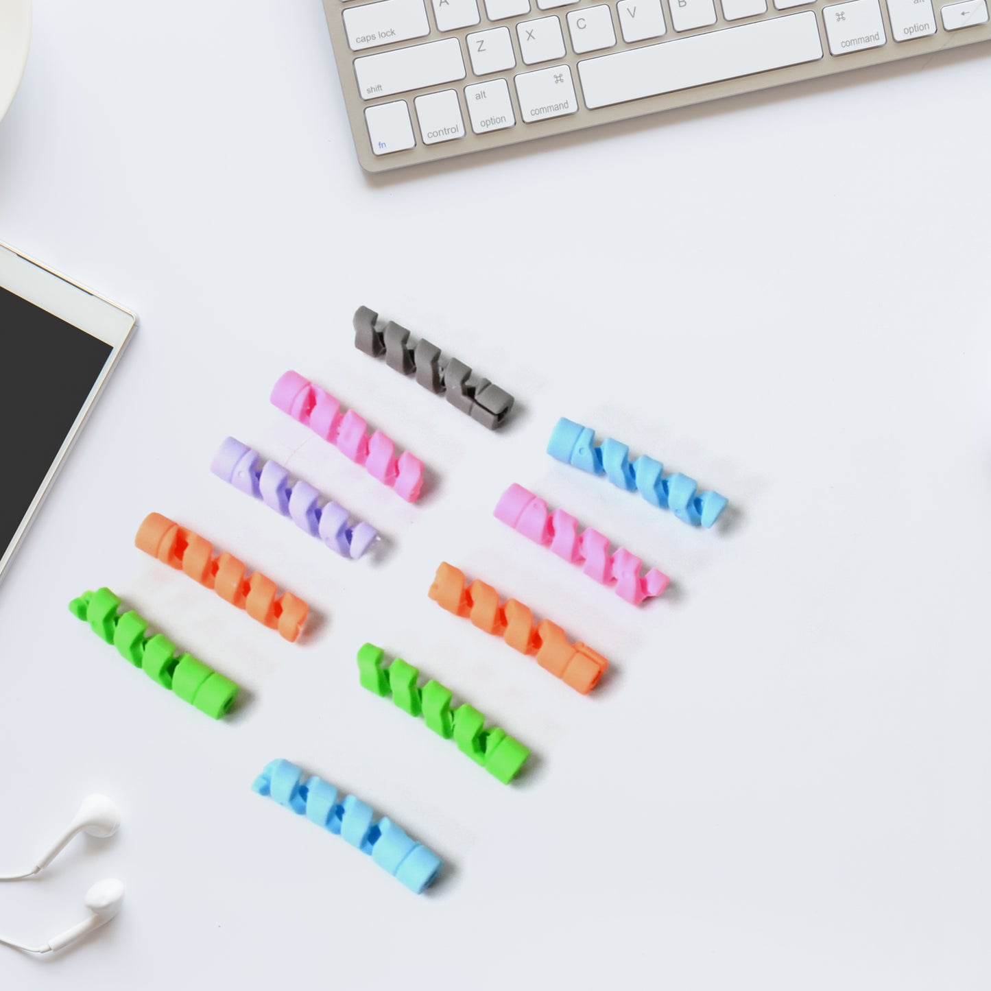 12722 Spiral Charger Cable Protector Data Cable Saver Charging Cords Protective For All Universal Earphone  Cable Cover (Pack Of 10) - Zidbik