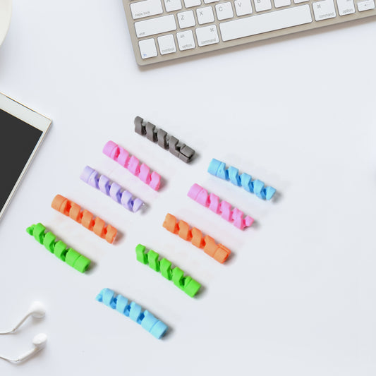 12722 Spiral Charger Cable Protector Data Cable Saver Charging Cords Protective For All Universal Earphone  Cable Cover (Pack Of 10) - Zidbik