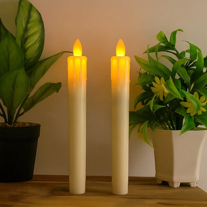 Set Of 2 Led Flameless Taper Candles - Zidbik