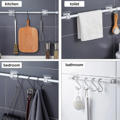 Multipurpose No-drill Wall Mounted Adhesive Towel Rod Holder (1 Pc) - Zidbik