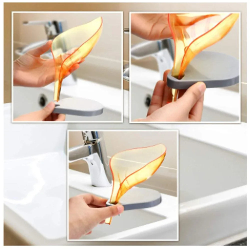 1097 Leaf Shape Soap Box Self Draining Bathroom Soap Holder - Zidbik