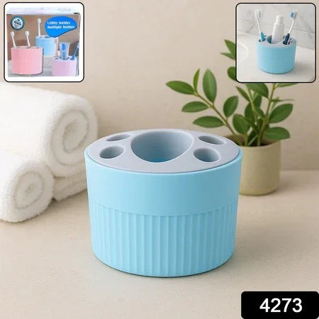 Multipurpose Bathroom Toothbrush And Utility Holder Stand With Multiple Slots (1 Pc) - Zidbik