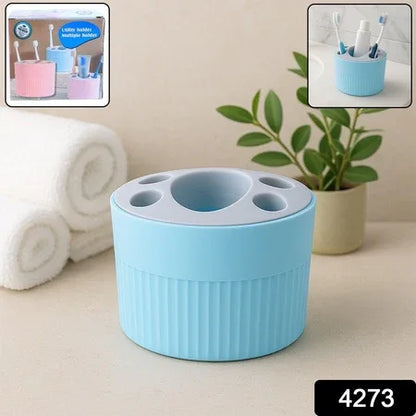 Multipurpose Bathroom Toothbrush And Utility Holder Stand With Multiple Slots (1 Pc) - Zidbik