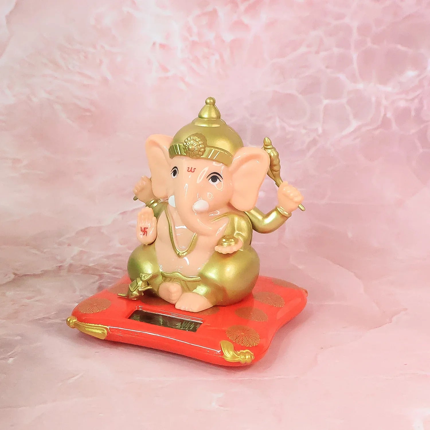 Decorative Medium Lord Ganesh Idol Decorative Statue With Solar-powered Base (1 Pc) - Zidbik