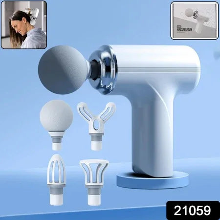 Electric Vibrating Massage Gun With Multiple Interchangeable Heads - Zidbik