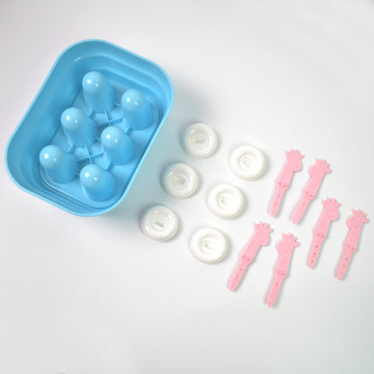 6 Cavity Popsicle Molds Plastic Giraffe Shape Ice Moulds (1 Pc) - Zidbik