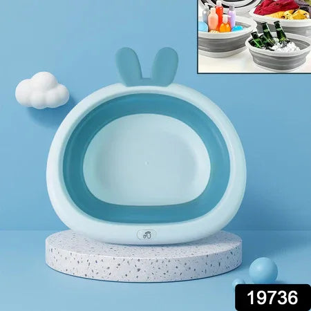 Foldable Multipurpose Collapsible Basin With Bunny Ear Handle - Zidbik