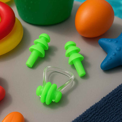 Swimming Earplugs And Nose Clip Set (3 Pc) - Zidbik