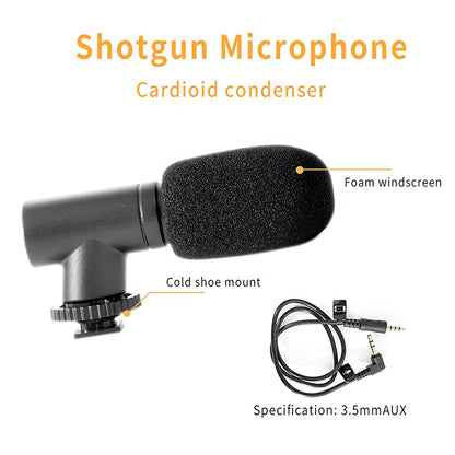 6054 Vlogging Kit For Video Making With Mic Mini Tripod Stand Led Light  Phone Holder Clip For Making Videos - Zidbik