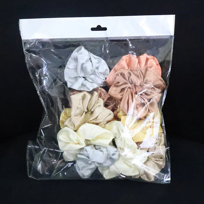 Premium Satin Hair Scrunchies Elastic Hair Ties For Women Girls (12 Pc) - Zidbik