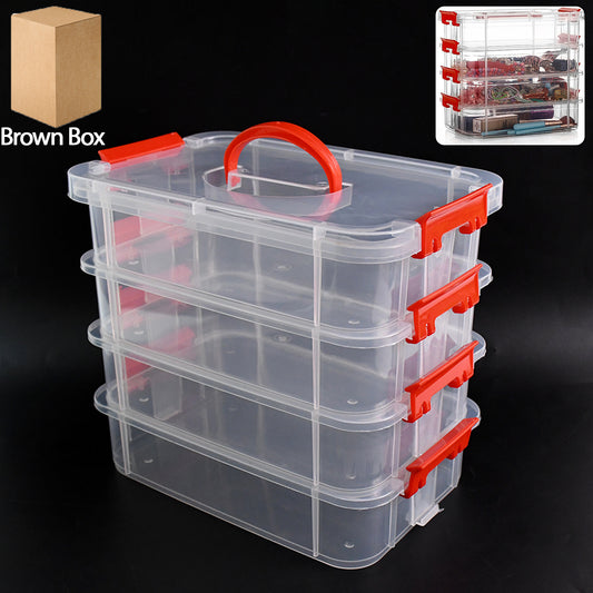 4-layer Transparent Multipurpose Plastic Storage Box - Zidbik