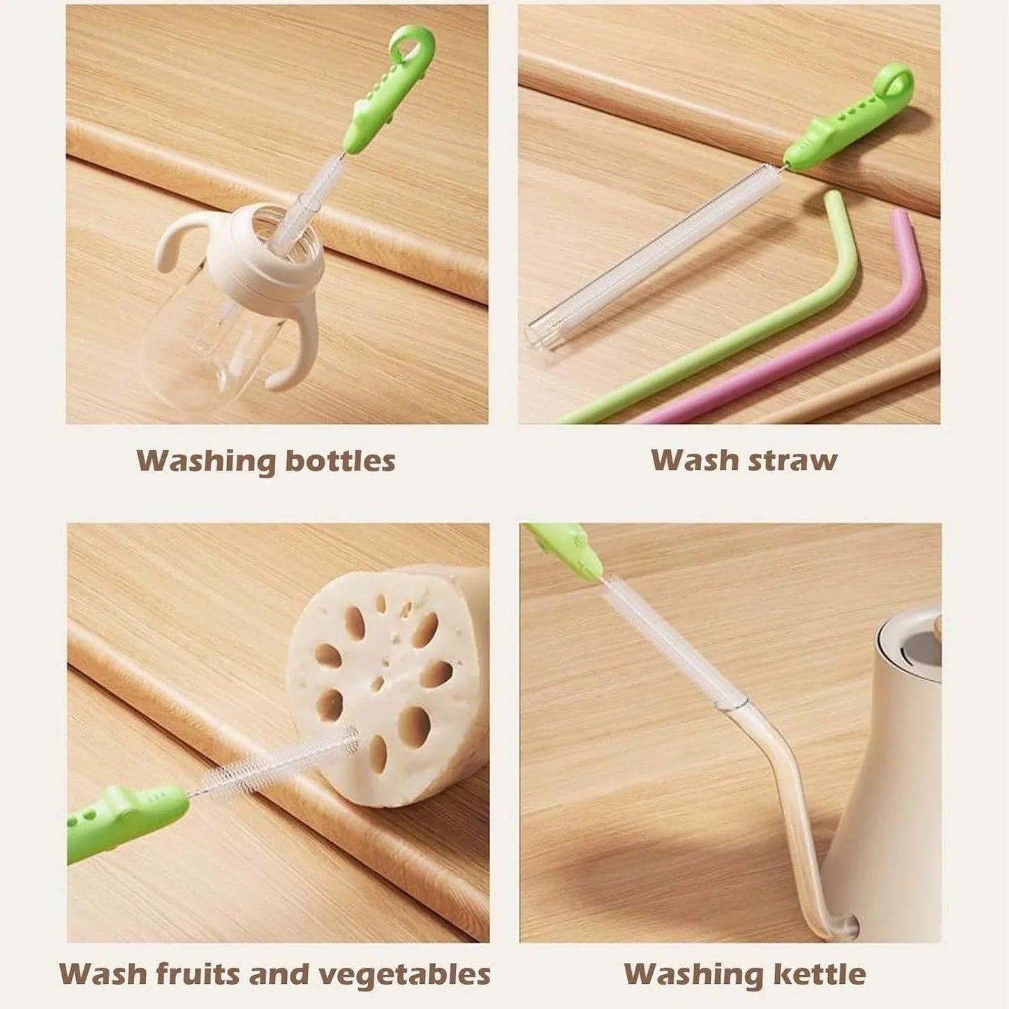 Bottle Spout Cleaning Brush With Ergonomic Handle (1 Pc 22 Cm Long) - Zidbik