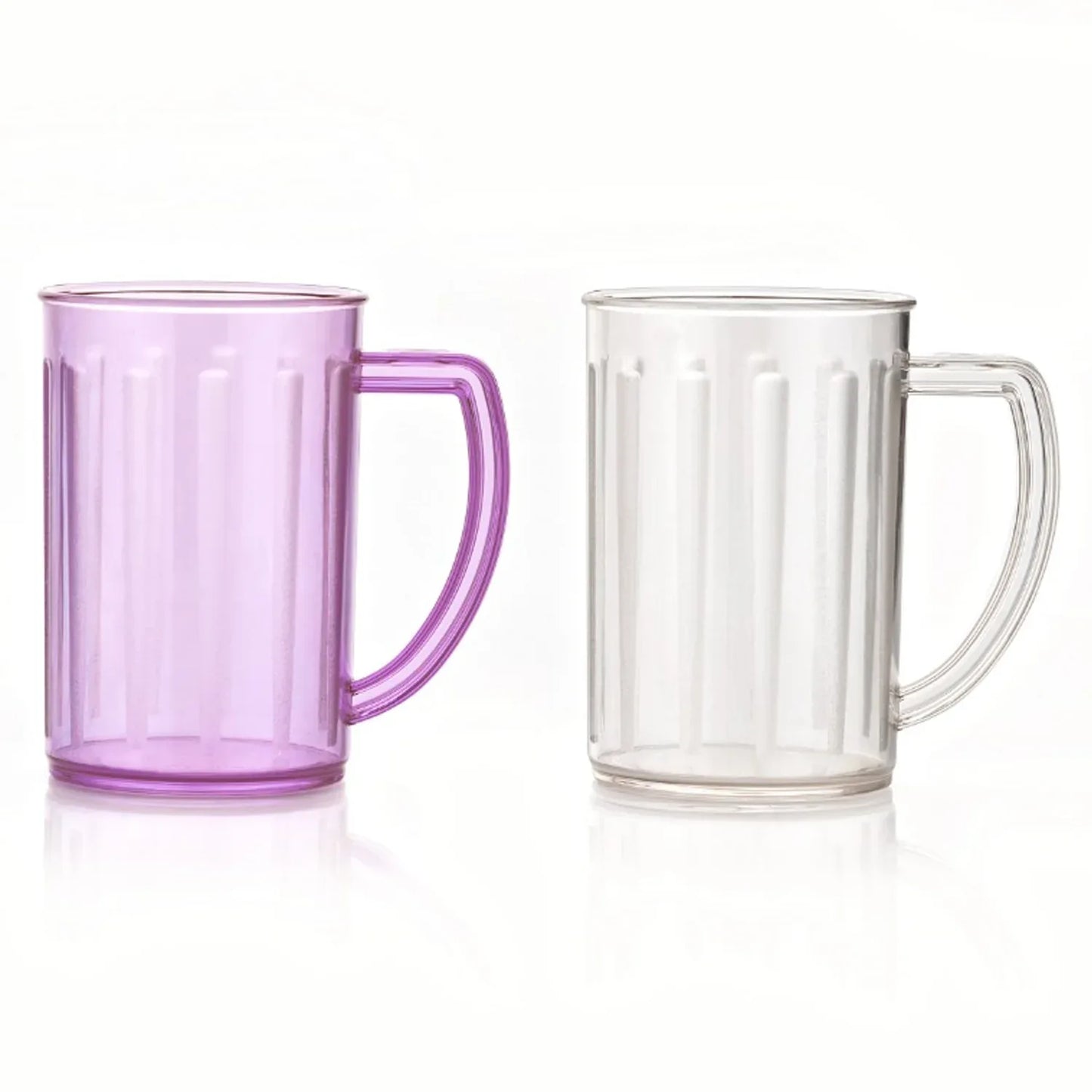 5579 Stylish Juice Glass With Handle Water Glass Beer Glass Milk Shake Glass Multipurpose Glass Plastic Beer Mug Unbreakable Beer Tasting Glasses Clear Juice Glasses Suitable For Kids (2 Pc) - Zidbik