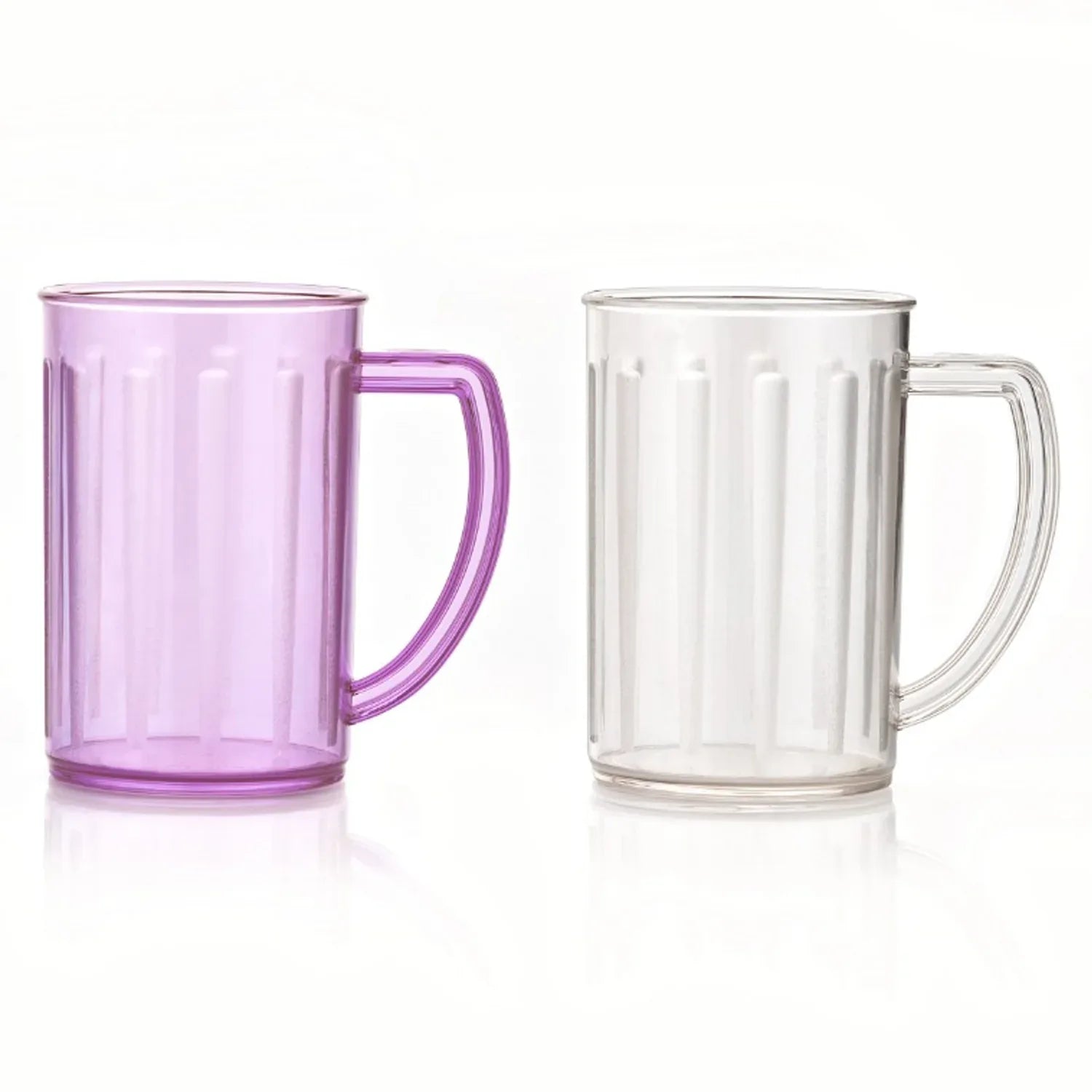 5579 Stylish Juice Glass With Handle Water Glass Beer Glass Milk Shake Glass Multipurpose Glass Plastic Beer Mug Unbreakable Beer Tasting Glasses Clear Juice Glasses Suitable For Kids (2 Pc) - Zidbik