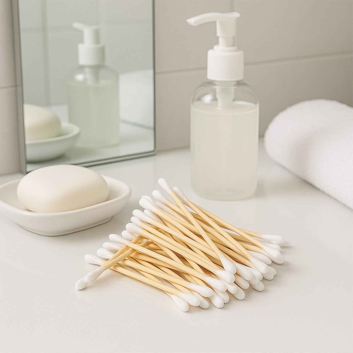 Eco-friendly Wooden Cotton Ear Buds (1 Pkt  100 Pcs Approx)