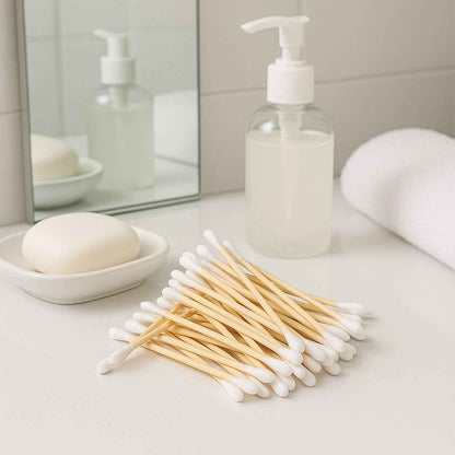 Eco-friendly Wooden Cotton Ear Buds (1 Pkt  100 Pcs Approx)