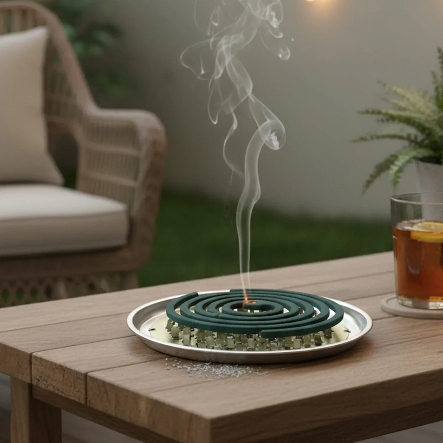 Round Metal Mosquito Coil Stand (1 Pc) - Zidbik