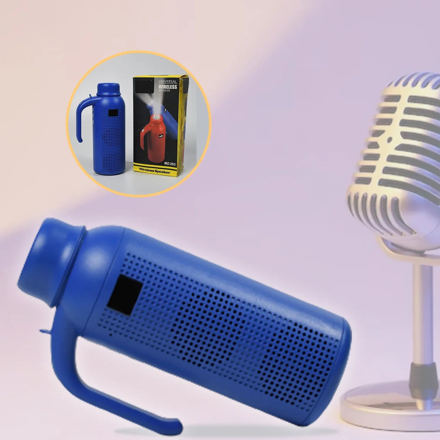 1287 Smart Bluetooth Speaker With Torch Light Wireless Bluetooth Speaker Night Flash Light Speaker - Zidbik