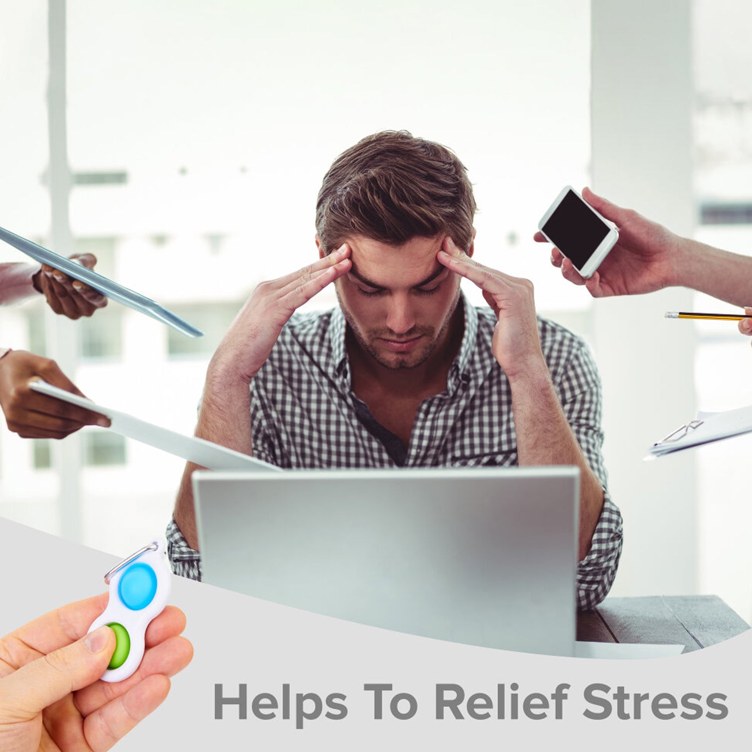 4850 Simple Dimple Fidget Toy Mini Keychain - Zidbik