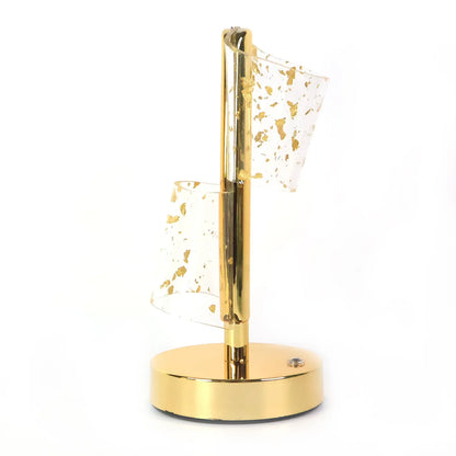 Luxury Golden Crystal Led Double Shade Table Lamp (1 Pc) - Zidbik