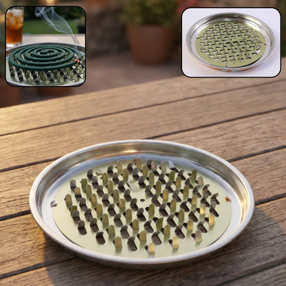 Round Metal Mosquito Coil Stand (1 Pc) - Zidbik