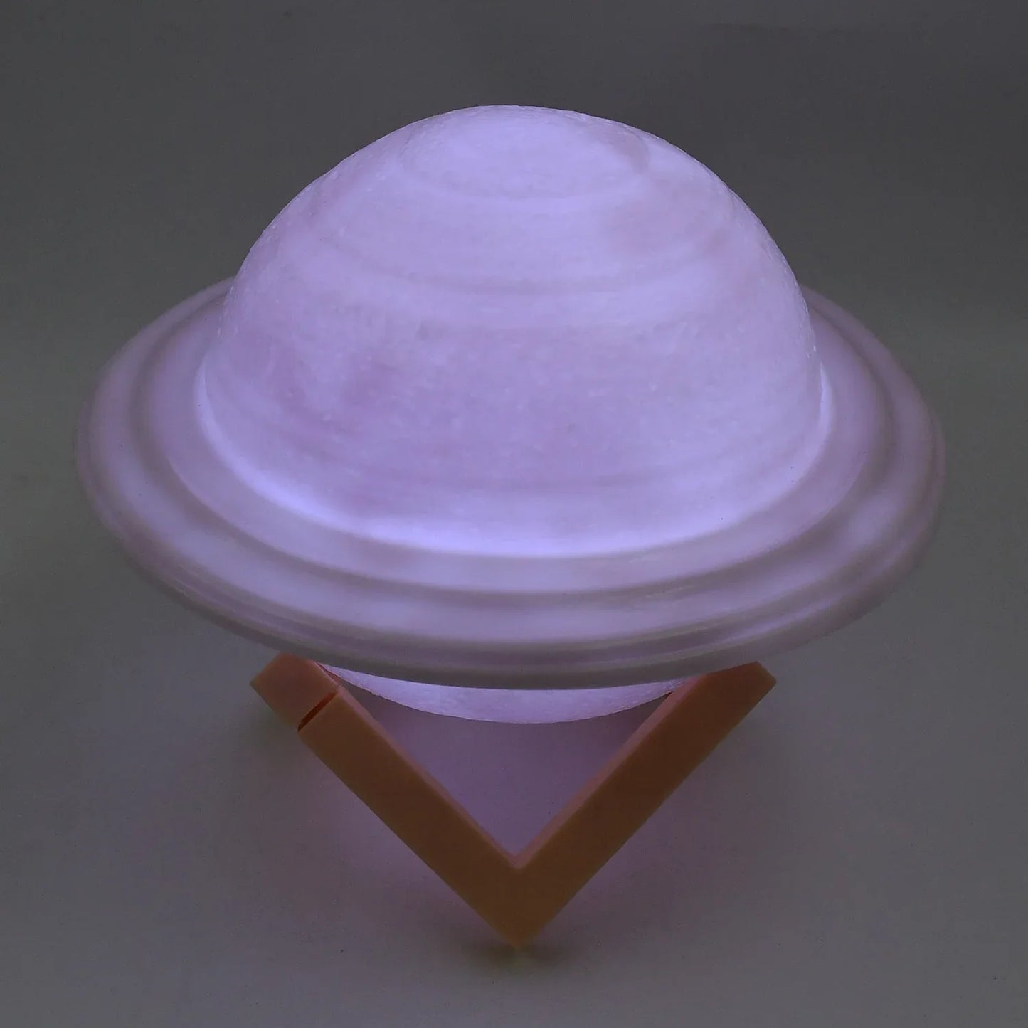 3d Saturn Lamp Home Decoration Bedside Night Light With Base (1 Pc Multicolor) - Zidbik