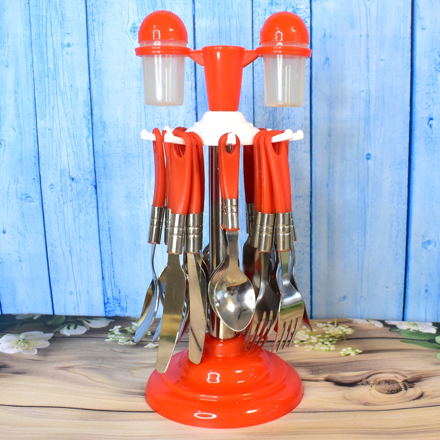 Luxury Cutlery Set For Dining Table Stainless Steel 26-piece Set With Stand (1 Set - Zidbik