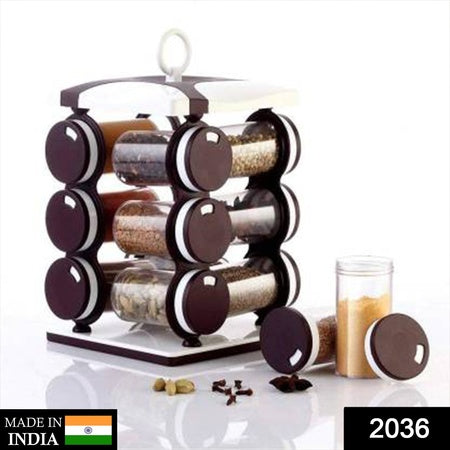 2036 Spice Jar Set - Food Grade Plastic 12pcs Spice Jar (Brown Box) - Zidbik